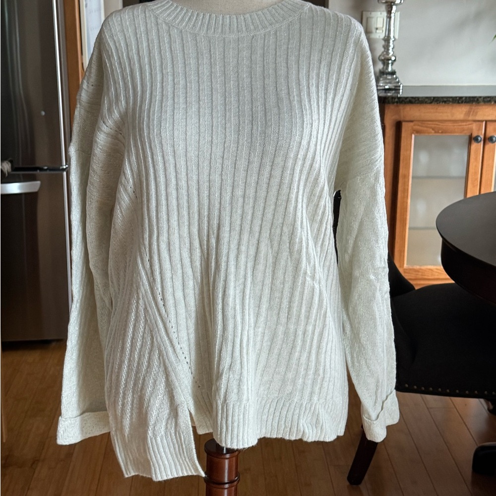 Cozy White Ribbed Sweater